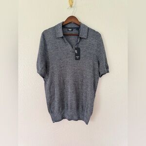 New Faherty Men’s SS Linen Sweater  Polo Shirt Size: Medium